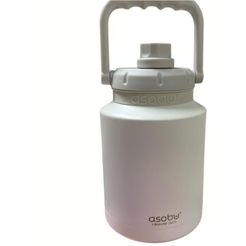 Asobu Mini Stainless Steel Double Walled Vacuum Insulated 33 Ounce Jug With Full Hand Easy Carry Handle and Pop Up Straw Water Bottler