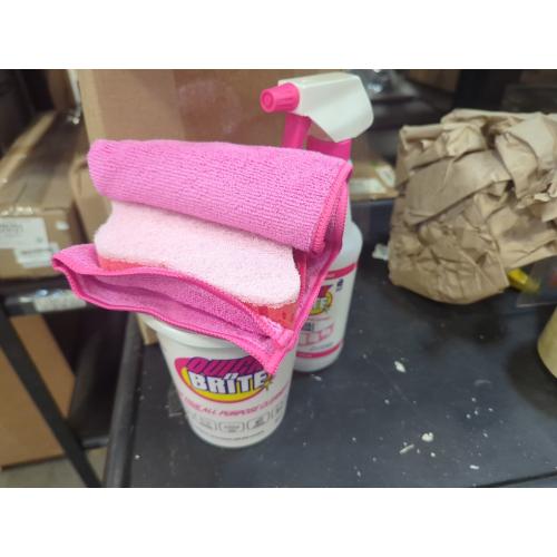 Set of 4 Size 32oz cleaner , squirt bottle sponge and rag Quick N Brite All Purpose Cleaning Paste, True All Purpose Cleaner, Concentrated, 32 oz