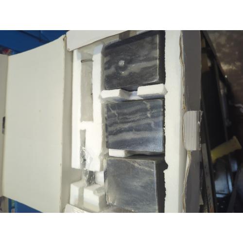 Bathroom Accessory Set Made from Natural Stone - Bath Accessories Set of 4 Includes Soap Dispenser, Toothbrush Holder, Tumbler and Soap Dish (Black)