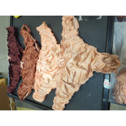 Size S ..Women's Satin Thongs Silk Feeling Bikini Briefs Underwear Ruched G-String Thong Panties Smooth Panties 4 Pack