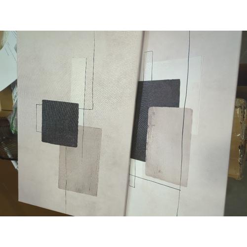Kdyudo 2 Pcs Large Minimalist Block Line Canvas Framed Wall Art Neutral Abstract Print Poster Wall Decor Black Beige And Brown Geometric Square Line Painting Pictures Living Room Bedroom 16x24 Inch