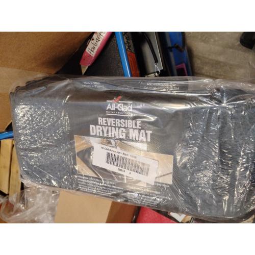 All-Clad Premium Reversible Dish Drying Mat for Kitchen: 16 x 28 Ultra-Absorbent, Long-Lasting, No Condensation, and Oversized for Large Pots and Pans - 3 Pack, Black