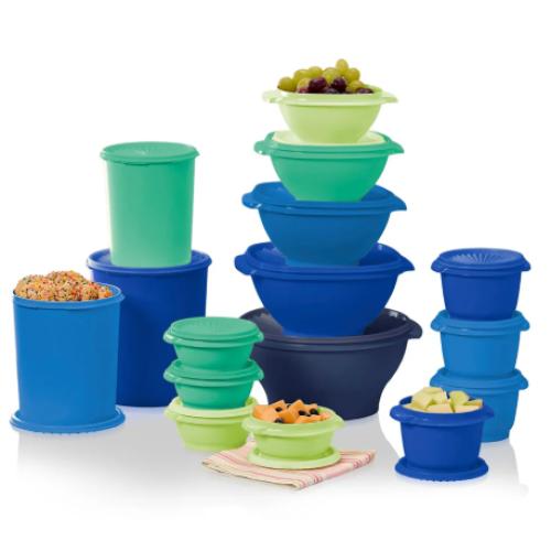 Tupperware Set Blue and Green
