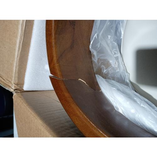 Drees Swivel Upholstered Counter & Bar Stool with Wood Backrest - Upholstery: Cream Bouclé Polyester ( broken the wood see the pictures)
