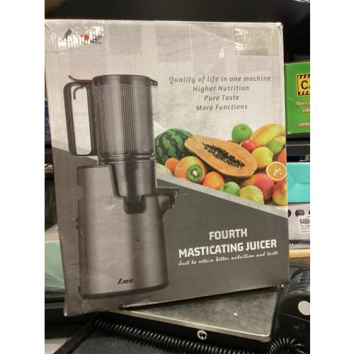 LQZ Cold Press Juicer, Masticating Juicer with Wide Feed Chute, Slow Juicer Machines Fit Whole Vegetables and Fruits with High Juice Yield, Easy to Clean (Black)