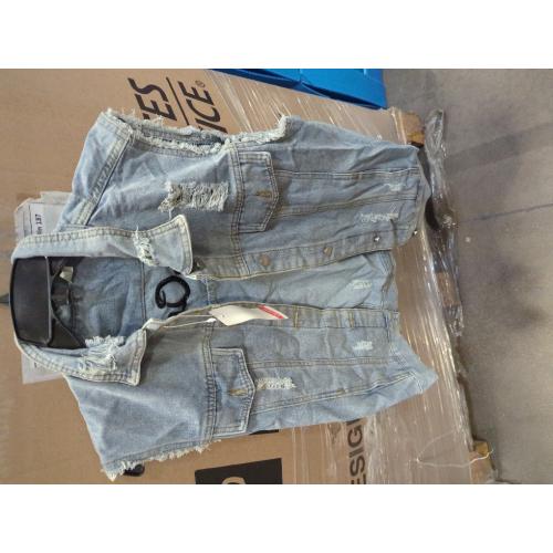 3XL Floern s Men's Distressed Ripped Jean Vest Sleeveless Button Front Denim Vest