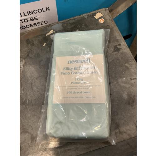 Nestwell 500 Pima Sld K Pillowcase  Starlight Blue