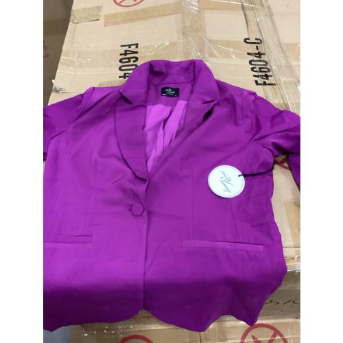 Women Long Sleeve Button Blazers Work Casual Office Notch Lapel Business Open Front Blazer Jacket with Pockets SIZE SMALL