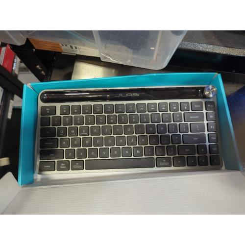 JLab Epic Mini Wireless Keyboard, Black, 108 Keys, Connect Via Bluetooth or USB Wireless Dongle, Multi-Device Toggle, Soft Touch Keys, Smart Media Knob, Custom User Profiles, Rechargeable (1 Pack)