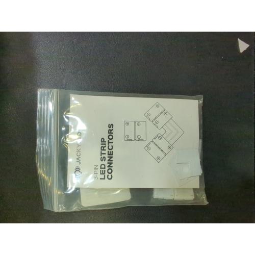 JACKYLED 30 Pcs 3-Pin LED Connectors, 10mm L Shape LED Strip Connectors Unwired Solderless Gapless Adapter Connectors Terminal Extension 12V 72W for WS2811 WS2812B SK6812 LED Strip -10 Packs