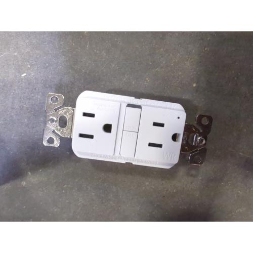 Eaton 15-Amp 125-volt Tamper Resistant Weather Resistant GFCI Residential Decorator Outlet, White