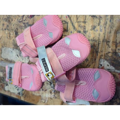 Hcpet Dog Shoes for Large Dogs, Breathable Dog Booties for Small Medium Dogs, Anti-Slip Dog Boots & Paw Protectors for Hot Pavement Winter Snow Hiking with Reflective Straps Pink Size 2