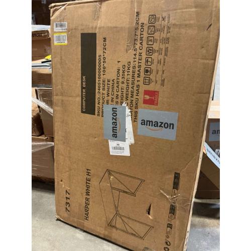 Harper white 100*50*72 cm Folding Desk White Desks, Foldable Computer Desk Spaces Saving Writing Table for Bedroom, Home Office, Dorm, Apartment, Kids