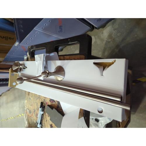 Moen Sage Collection Spot Resist Brushed Nickel 24-Inch Double Bathroom Towel Bar, Wall Mounted Bath Hanger with Two Rods, DN6822BN