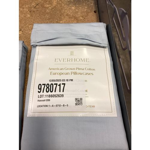 Everhome PimaCott Sateen 800-Thread-Count Standard Pillowcases in Skyway (Set of 2)