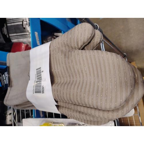 All-Clad Premium Silicone Oven Mitt: Heat Resistant to 500 Degrees - 100% Cotton & Silicone, 14x7 Pot Holder for Kitchen and Barbeque, (6-Pack), Titanium Gray