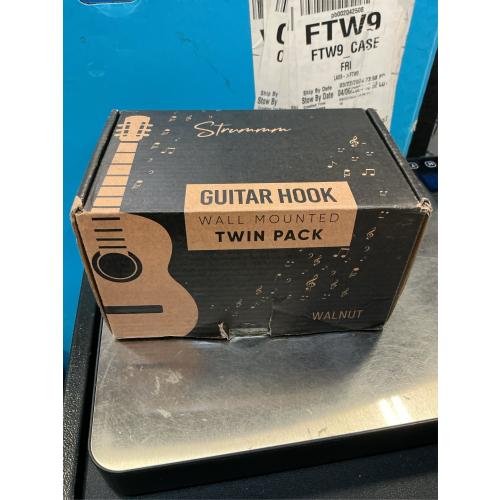 Guitar Wall Mount Hooks 2 Pack: Modern Design Guitar Hanger for Storage & Display. Heavy Duty Ply Wood Guitar Hook Holder for the Wall. Hangers Stand for Acoustic Guitars, Ukulele, Bass, Violin, Cello