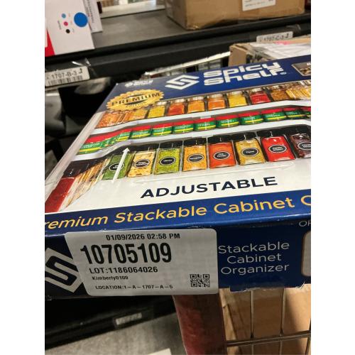 Spicy Shelf Deluxe - Expandable 2 Tiered Spice Rack Organizer for Cabinet & Pantry - Kitchen Seasoning Organizer - Cabinet Spice Racks for Inside Cabinets