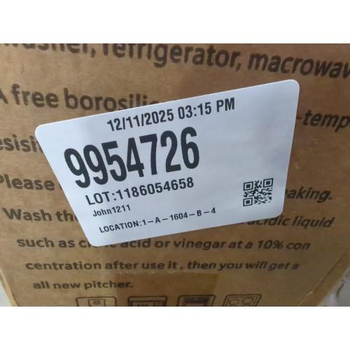 2 PACK Size 68oz Glass Pitcher with Lid, 68 oz/ 2 Liter Classic Vertical Stripes Water Pitcher with Yellow Handle,Glass Water Carafe for Cold Brew, Coffee, Lemonade, Iced Sun Tea,Beverage,Heat Resistant