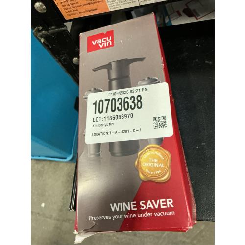 Vacu Vin Wine Saver with Stoppers Black