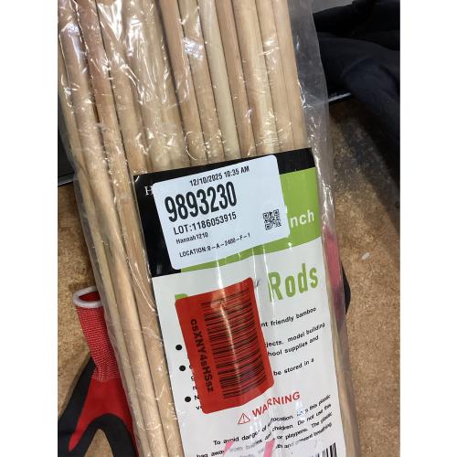 HOPELF 25PCS Dowel Rods Wood Sticks Wooden Dowel Rods - 3/8 x 48 Inch Bamboo Sticks - for Crafts，Hardwood Dowel Rod Assortment，Wooden Rod Sticks Doweling Rods， DIYers.