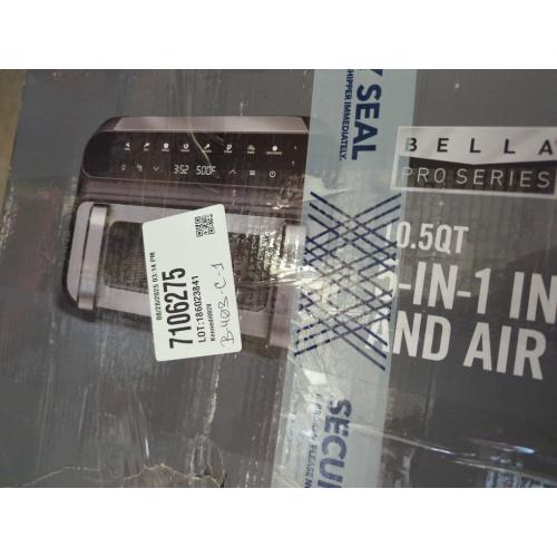 Silver and Black Stainless Steel 5-in-1 Touchscreen Indoor Grill & Air Fryer by bella PRO