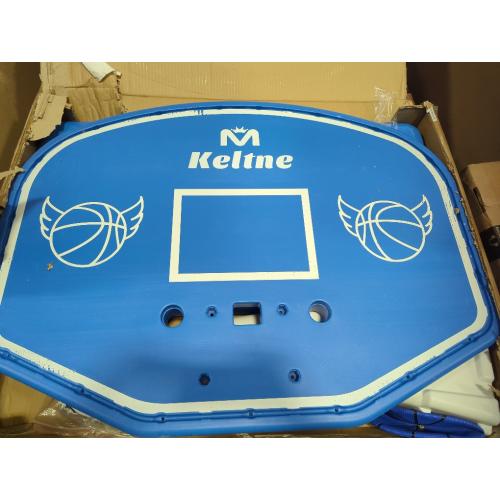 Blue LED Pool Basketball Hoop Poolside, Large Solar Powered Basketball Hoop for Pool, Swimming Pool Basketball Game Toys with Lengthen Sturdy Base for Kids Adults, Includes 2 Balls and Pump