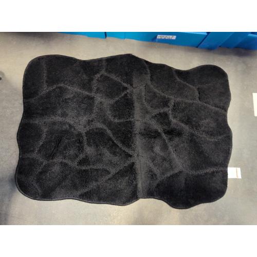 Large Bathroom Rugs Runner, 22x47 Extra Soft Absorbent Shaggy Long Bath Mats, Non-Slip Machine Washable Modern Bath Carpet Runner for Bathroom Laundry Room Kitchen (Black)
