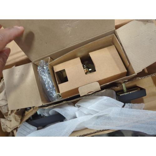 Century Matte Black Door Handleset Grip with Latitude Door Handle and Century Trim
