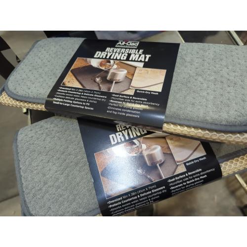 All-Clad Premium Reversible Dish Drying Mat for Kitchen: 16 x 28 Ultra-Absorbent, Long-Lasting, No Condensation, and Oversized for Large Pots and Pans - 2 Pack, Pewter