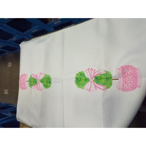 Chinoiserie Plant Kitchen Towels, Coquette Pink Bow Tree Hand Towels for Bathroom, Preppy Plant Decor Dish Towels Tea Towels, Grandmillennial Home Decor, 16x24 Inch