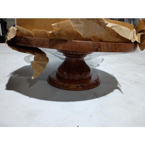 Round Glass & Wood Dessert Stand - Threshold™