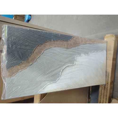 NANKAI Abstract Canvas Wall Art Hand-Painted Grey Minimalist Painting on Canvas White Acrylic Painting Original Modern Home Decor Wall Ready to Hang 24x24 inch