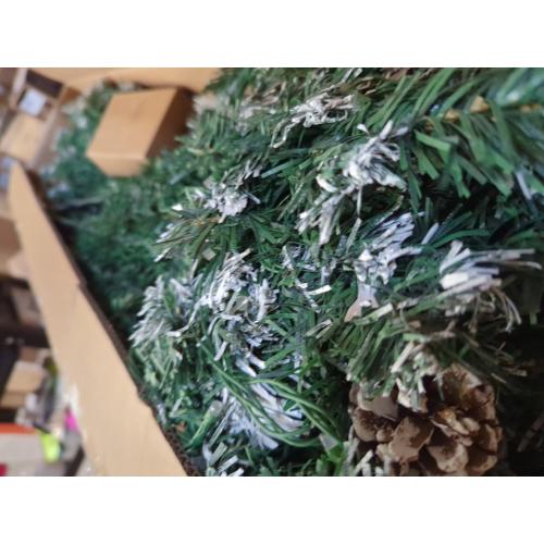 HOLLO STAR 7.5 ft Prelit Christmas Tree with 379 LED Lights, App Control, Artificial Christmas Tree, Multi-Color RGBW Lights, 1476 Flocked Frosted Tips, 86 Pine Cones, Metal Base, for Home, Party