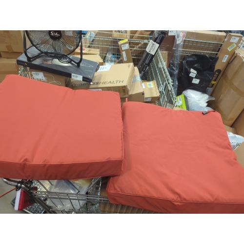 2 Pack Color red Waterproof Outdoor Chair Cushions for Patio Furniture, Patio Chair Cushion with Adjustable Ties & Portable Handle, Square Outdoor Cushion with Removable Cover 2 Pack