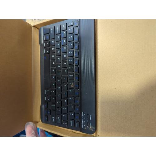 Ultra-Slim Bluetooth Keyboard Portable Mini Wireless Keyboard Rechargeable for Apple iPad iPhone Samsung Tablet Phone Smartphone iPadOS iOS Android (10 inch Black)