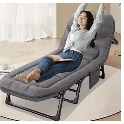 AORAN 8-Leg Heavy-Duty Folding Camping Cot, Padded Portable Lounge Chair with Adjustable Recline,