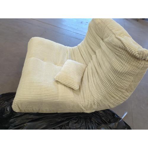 Bean Bag Chair for Adults - Large Bean Bag Chairs with Lumbar Pillow, Oversized Corduroy Memory Foam Boneless Chair with High-Rebound, Lazy Floor Sofa for Reading Gaming Living Room Bedroom, Beige