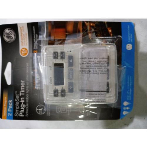 GE myTouchSmart Simple Set Digital Bar Timer 1-Polarized Outlet 2pk