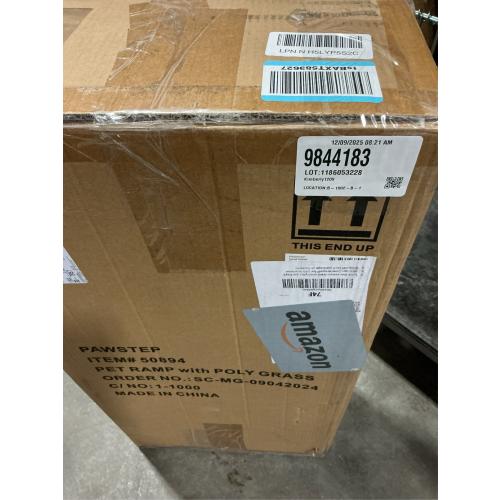 PawStep 50894 Pet Ramp with Poly Grass - Folding, Portable Dog Ramp for Cars, SUV & Trucks - Non-Slip Surface - Lightweight & Durable - Supports Large Dogs up to 200 lbs