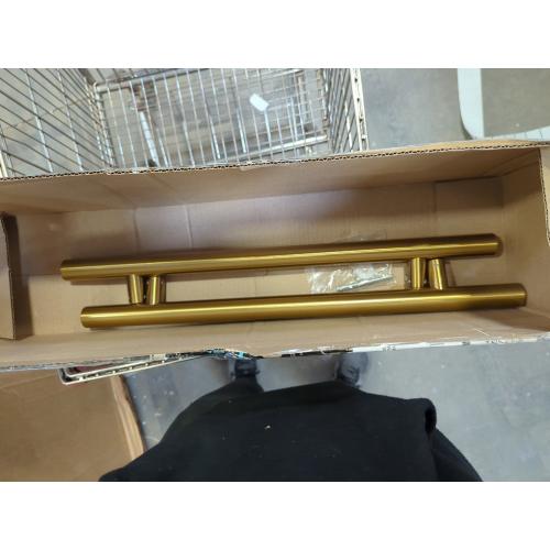24-inch/304 Stainless Steel Sliding Barn Door Handle, H-Shaped Commercial Push-Pull Glass Long Door Handle Double-Sided，Modern Shower Door Handle,Gold (Gold, 24inch/60cm)