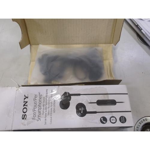 Black Sony Deep Bass Wired Earphones with Smartphone Control and Mic - Metallic Black