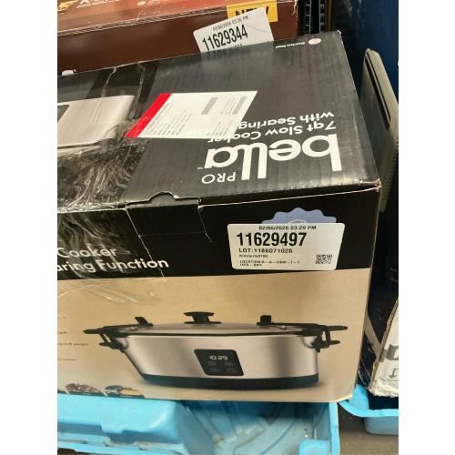 Bella PRO - 7-qt. Programmable Slow Cooker with Searing Function - Stainless Steel