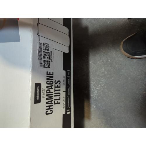 DECADORN Clear Stemless Champagne Flutes Plastic 48 Pack - 9oz Plastic Champagne Glasses - Durable and Sturdy Mimosa Glasses For Parties - Shatterproof, Recyclable, BPA-Free, Smooth Rims.