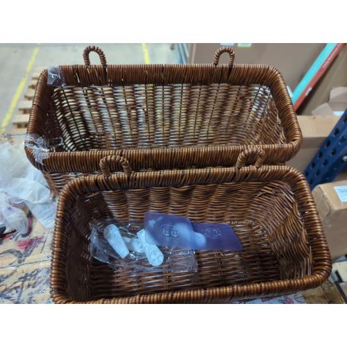 AceList Wall Hanging Basket, Boho Style Hand-Woven Hanging Storage Baskets - Set of 2, Ideal for Boho Room Decor, Kitchen, Garden, and Living Room(Brown)