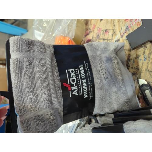 All-Clad Solid Kitchen Towels: Highly Absorbent, Super Soft Long Lasting - 100% Cotton, 17x30 Tea Towels for Cleaning & Drying Dishes, Pans, Glassware, or Countertops, (2-Pack), Titanium Gray