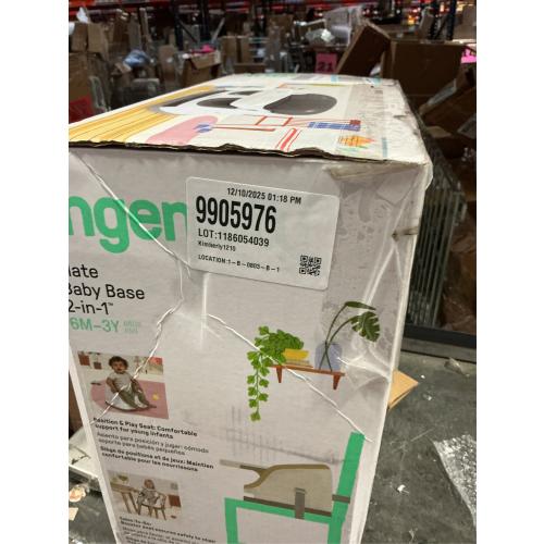 Ingenuity Baby Base 2-in-1 Booster Feeding and Floor Seat with Self-Storing Tray - Slate