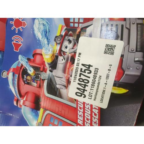 Paw Patrol Fire Rescue Command Center with Marshall Figure, Rescue Fire Truck, Lights, Launcher & Sound Fx, Kids Toys for Boys & Girls Ages 3 and Up