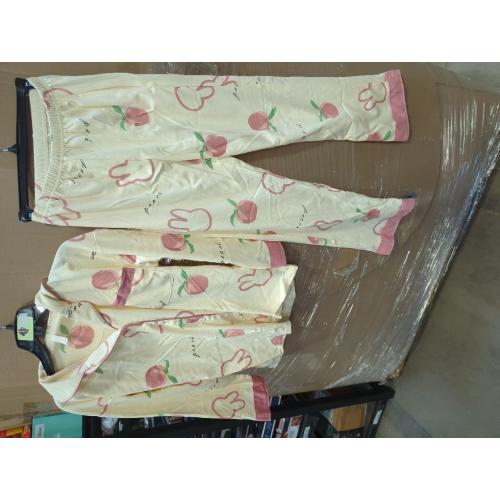 Kawaii Pajamas for Women Medium Autumn Ladies Cardigan Cotton Pajama Korean Lapel Sleepwear Long Sleeve Loungewear