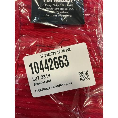 All-Clad Premium Pot Holder & Heating Pad, (2-Pack) Heat Resistant to 500 Degrees, 100% Cotton 10x6.25 for Kitchen and Barbeque, Chili Red